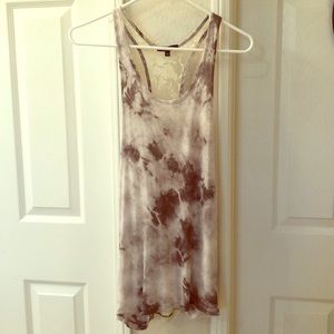 Tie Dye Sleeveless Top with Lace Back